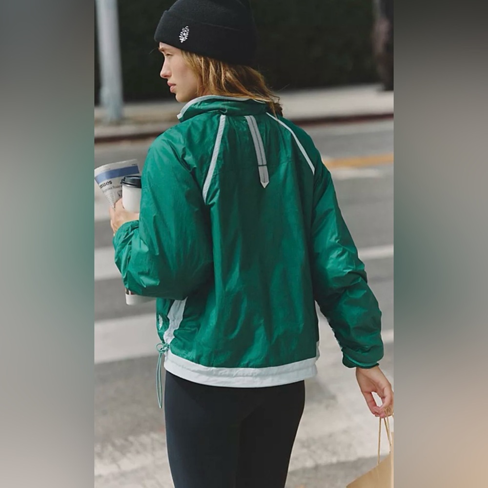 Free People Earth Gem Packable Jacket. NWT. Green glow combo